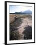 Man Walking on Dry Lake Bed with Llaima Volcano in Distance, Conguillio National Park, Chile-Aaron McCoy-Framed Photographic Print