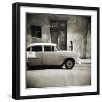 Man Walking Past Old American Car, Havana, Cuba, West Indies, Central America-Lee Frost-Framed Photographic Print