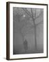 Man Walking Through Hyde Park in the Fog-Mark Kauffman-Framed Photographic Print