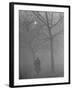 Man Walking Through Hyde Park in the Fog-Mark Kauffman-Framed Photographic Print