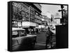 Man Walking Through Time Square-Peter Stackpole-Framed Stretched Canvas