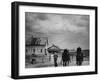 Man Walking Two Clydesdale Horses on the Ranch-William C^ Shrout-Framed Photographic Print