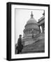 Man Walking Up Steps of Us Capitol-null-Framed Photographic Print
