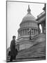 Man Walking Up Steps of Us Capitol-null-Mounted Photographic Print