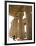 Man Walks Underneath the Giant Columns of the Hypostyle Hall in the Ramesseum, Luxor-Julian Love-Framed Photographic Print