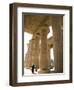 Man Walks Underneath the Giant Columns of the Hypostyle Hall in the Ramesseum, Luxor-Julian Love-Framed Photographic Print