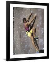 Man Wall Climbing Indoors-null-Framed Photographic Print