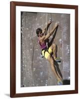 Man Wall Climbing Indoors-null-Framed Photographic Print