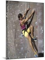 Man Wall Climbing Indoors-null-Mounted Photographic Print