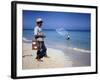 Man Watching Fisherman with a Net Working Along Varadero Beach-Eliot Elisofon-Framed Photographic Print