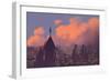 Man Watching over the City,Illustration Painting-Tithi Luadthong-Framed Premium Giclee Print