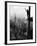 Man Waving from Empire State Building Construction Site-null-Framed Photographic Print