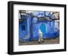 Man Wearing a Djellaba on the Street, Chefchaouen, Morocco-Peter Adams-Framed Photographic Print