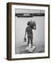 Man Wearing Aquaskins Which Enable Him to Walk on Water-Ralph Morse-Framed Photographic Print