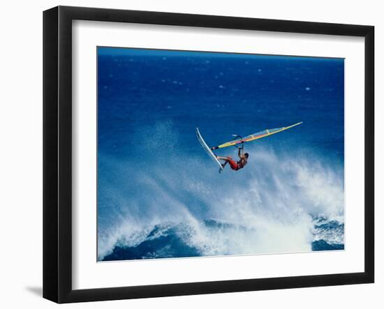 Man Windsurfing in the Sea-null-Framed Photographic Print