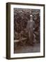 Man with a Bulldog in a Garden-null-Framed Photographic Print