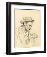 Man with a Hat in Profile, C. 1872-1875-Ilya Efimovich Repin-Framed Giclee Print