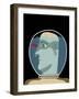 Man with a Head inside an Aquarium with Red Fish-Complot-Framed Art Print