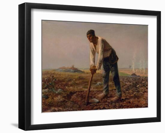 Man with a Hoe, 1860-1861-Jean-François Millet-Framed Giclee Print