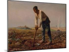 Man with a Hoe, 1860-1861-Jean-François Millet-Mounted Giclee Print