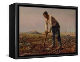 Man with a Hoe, 1860-1861-Jean-François Millet-Framed Stretched Canvas