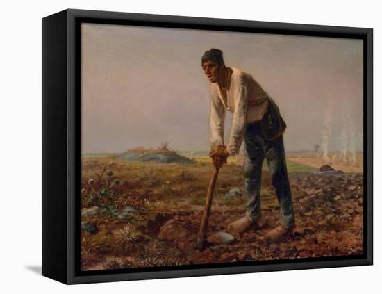Man with a Hoe, 1860-1861-Jean-François Millet-Framed Stretched Canvas