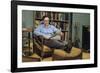 Man with a Newspaper at Home-William P. Gottlieb-Framed Photographic Print