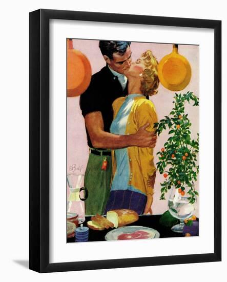 Man With a Past - Saturday Evening Post "Leading Ladies", December 31, 1955 pg.22-Al Buell-Framed Giclee Print