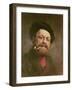 Man with a Pipe (Oil on Canvas)-Gustave Courbet-Framed Giclee Print