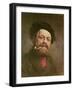 Man with a Pipe (Oil on Canvas)-Gustave Courbet-Framed Giclee Print