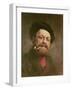 Man with a Pipe (Oil on Canvas)-Gustave Courbet-Framed Giclee Print
