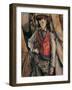 Man with a Red Waistcoat, copy after Cezanne by Egisto Paolo Fabbri, 20th c.-Egisto Paolo Fabbri-Framed Art Print