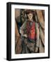 Man with a Red Waistcoat, copy after Cezanne by Egisto Paolo Fabbri, 20th c.-Egisto Paolo Fabbri-Framed Art Print