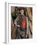 Man with a Red Waistcoat, copy after Cezanne by Egisto Paolo Fabbri, 20th c.-Egisto Paolo Fabbri-Framed Art Print