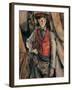 Man with a Red Waistcoat, copy after Cezanne by Egisto Paolo Fabbri, 20th c.-Egisto Paolo Fabbri-Framed Art Print