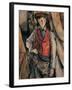 Man with a Red Waistcoat, copy after Cezanne by Egisto Paolo Fabbri, 20th c.-Egisto Paolo Fabbri-Framed Art Print