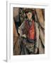 Man with a Red Waistcoat, copy after Cezanne by Egisto Paolo Fabbri, 20th c.-Egisto Paolo Fabbri-Framed Art Print