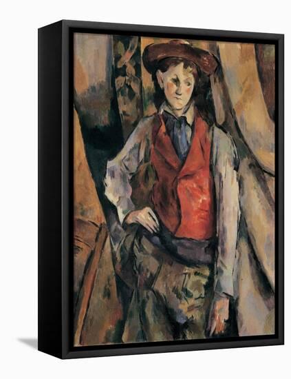 Man with a Red Waistcoat, copy after Cezanne by Egisto Paolo Fabbri, 20th c.-Egisto Paolo Fabbri-Framed Stretched Canvas