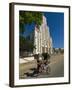 Man With a Rickshaw in Front of a Modern Church in Mahajanga, Madagascar, Africa-null-Framed Photographic Print