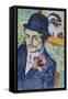 Man with a Tulip (Portrait of Jean Metzinger)-Robert Delaunay-Framed Stretched Canvas