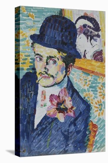 Man with a Tulip (Portrait of Jean Metzinger)-Robert Delaunay-Stretched Canvas