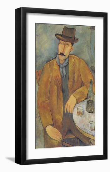 Man with a Wine Glass-Amedeo Modigliani-Framed Premium Giclee Print