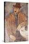 Man with a Wine Glass-Amedeo Modigliani-Stretched Canvas