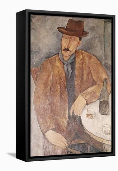 Man with a Wine Glass-Amedeo Modigliani-Framed Stretched Canvas