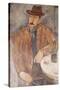 Man with a Wine Glass-Amedeo Modigliani-Stretched Canvas
