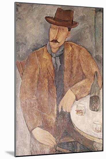 Man with a Wine Glass-Amedeo Modigliani-Mounted Giclee Print