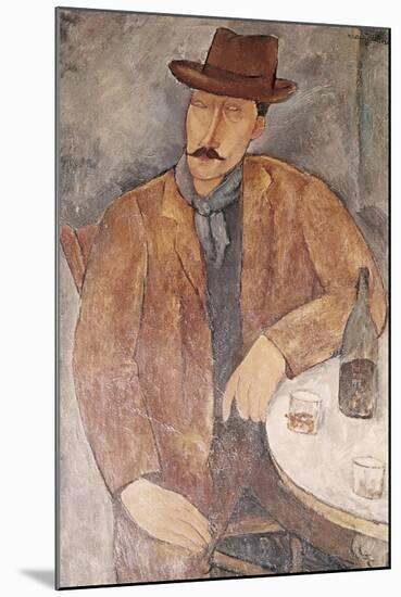 Man with a Wine Glass-Amedeo Modigliani-Mounted Giclee Print