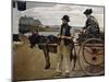 Man with a Woman in a Cart, 1922 (Oil on Canvas)-Harold Harvey-Mounted Giclee Print