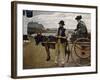 Man with a Woman in a Cart, 1922 (Oil on Canvas)-Harold Harvey-Framed Giclee Print
