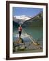 Man with an Alpenhorn Beside Lake Louise in the Banff National Park, Alberta, Canada, North America-Renner Geoff-Framed Photographic Print